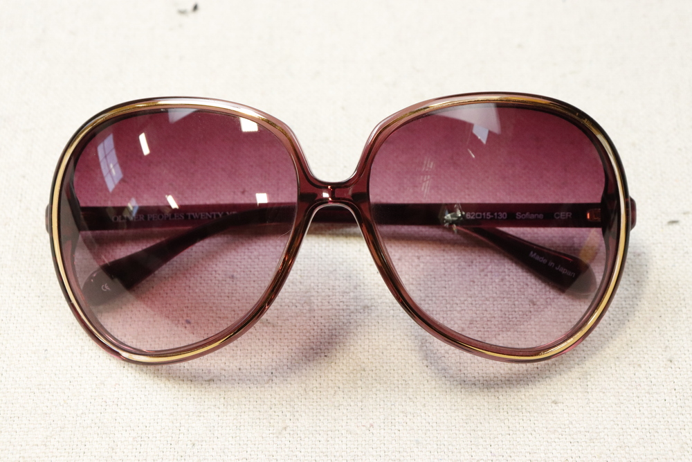 Oliver Peoples Purple Gradient Oversized Round Sunglasses